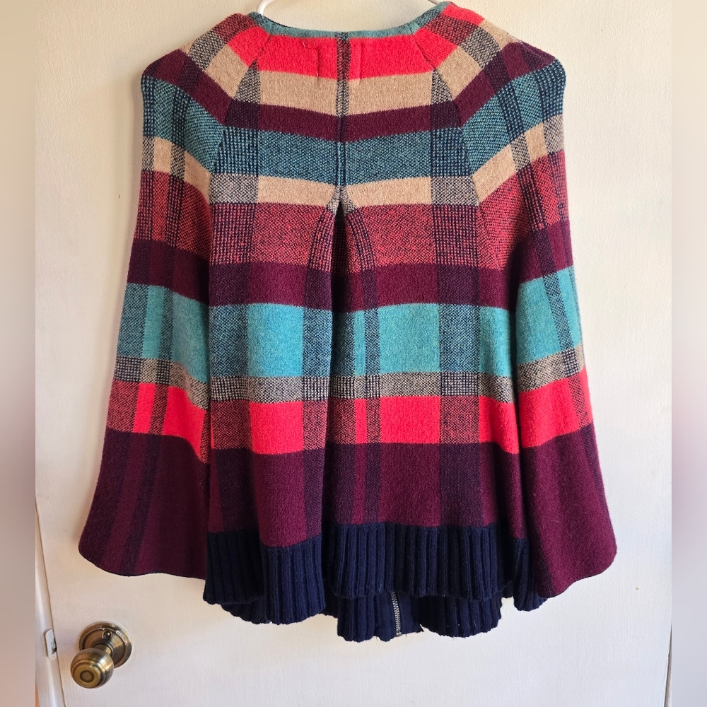 Anthropologie Plaid Striped HWR Wool And Cotton Blend Sweater - Picture 3 of 5